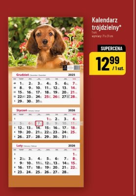 Kalendarz trójdzielny promocja w POLOmarket