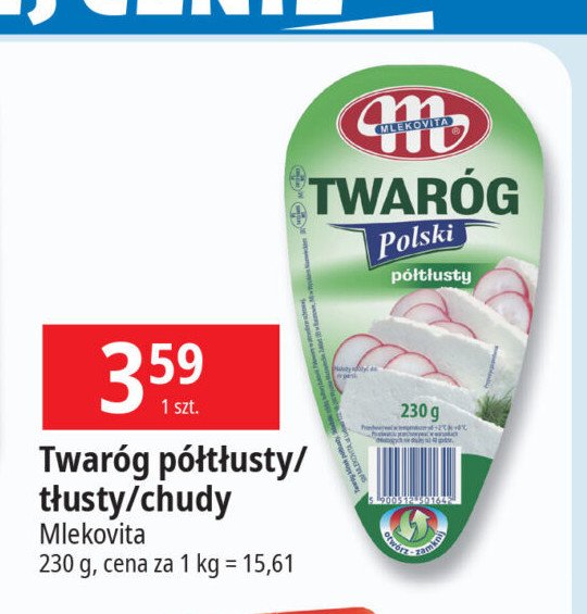 Twaróg chudy Mlekovita promocja w Leclerc