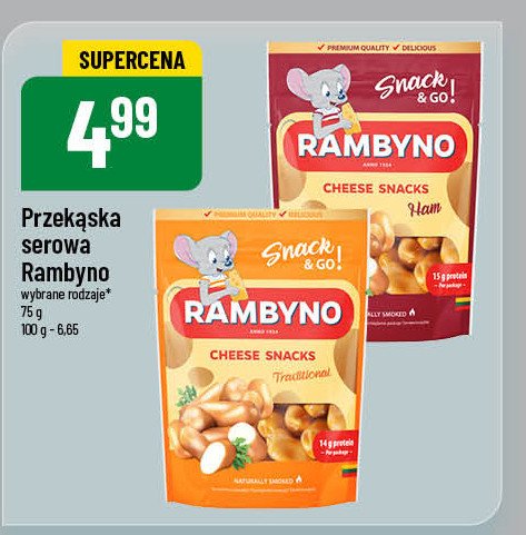 Przekąska serowa wędzona o smaku szynki Rambyno promocja