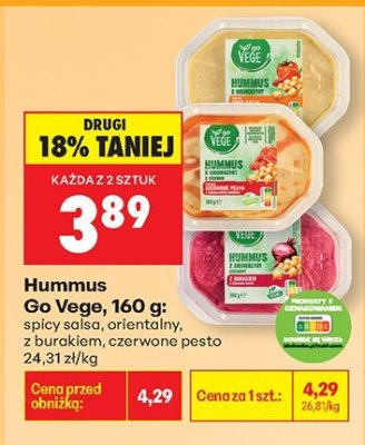 Hummus Go Vege: spicy salsa promocja w Biedronka