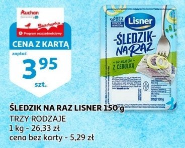 Śledzik na raz z cebulką Lisner śledzik na raz promocja