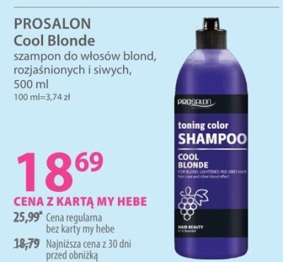 Szampon PROSALON Cool Blonde szampon do włosów blond, rozjaśnionych i siwych promocja w Hebe