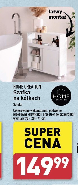 Szafka na kółkach 70 x 20 x 71 cm Home creation promocja