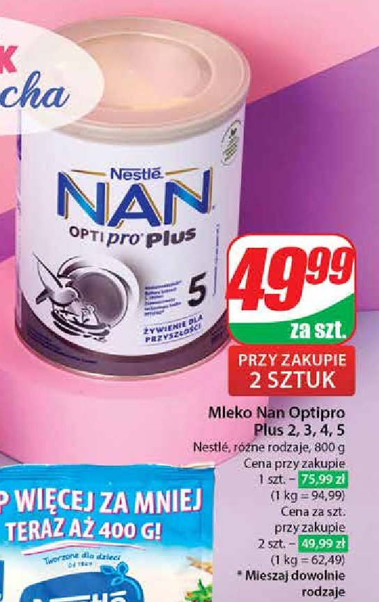 Mleko 4 Nestle nan optipro plus promocja w Dino