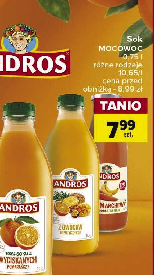 Sok z pomarańczy Andros promocja