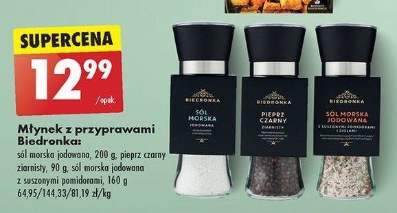 Pieprz czarny ziarnisty - młynek Biedronka promocja