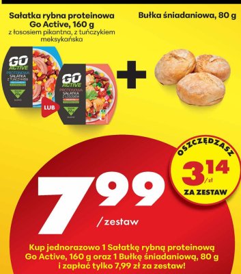 Zestaw: Sałatka rybna proteinowa Go Active + bułka śniadaniowa  promocja w Biedronka