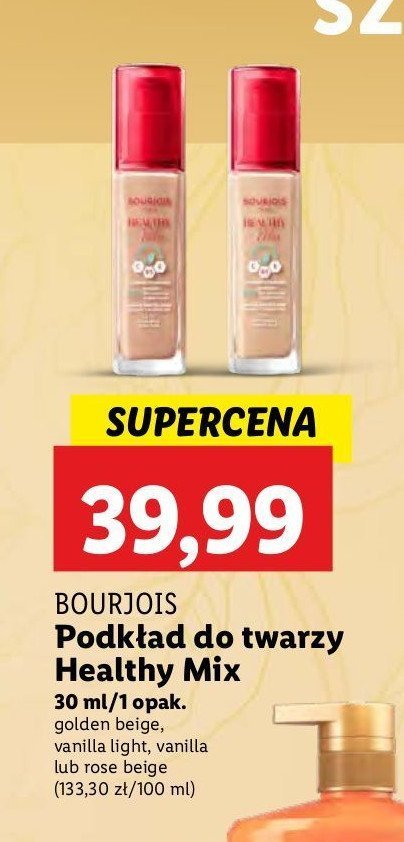 Podkład nr 52.3 golden beige Bourjois healthy mix promocja