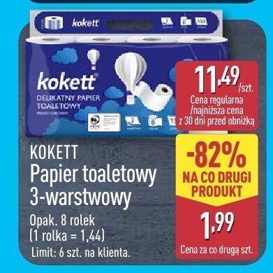 Papier toaletowy KOKETT 3-warstwowy promocja w Aldi