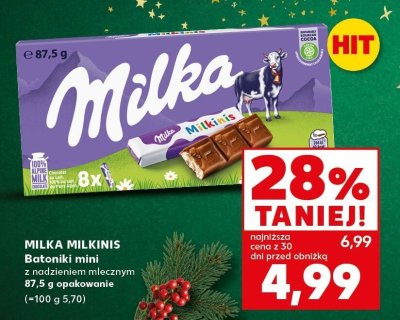 Batoniki mini z nadzieniem mlecznym Milka Milkinis promocja w Kaufland
