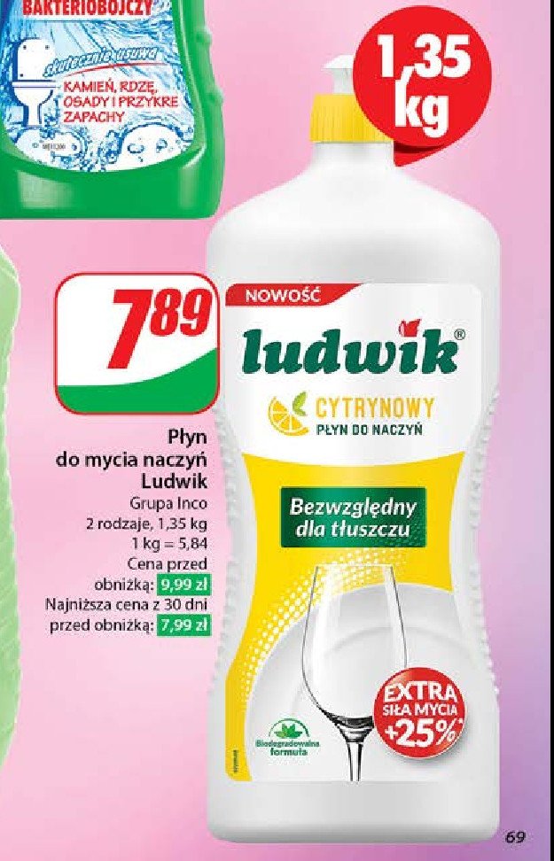 Płyn do mycia naczyń cytrynowy Ludwik promocja w Dino