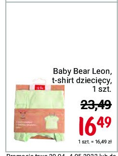 T-shirt rozm. 74-80 z krótkim rękawem miętowy Baby bear leon promocja