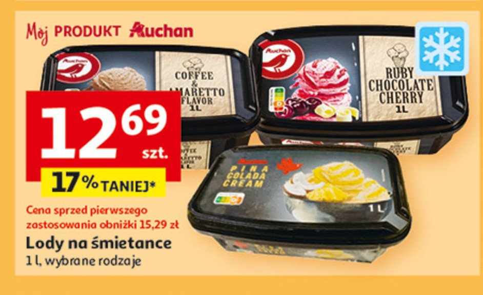 Lody pina colada Auchan promocja w Auchan