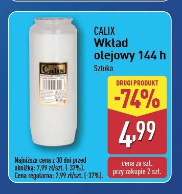 Wkład olejowy do znicza 144 h Calix promocja