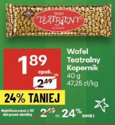Wafel Teatralny Kopernik promocja w Delikatesy Centrum