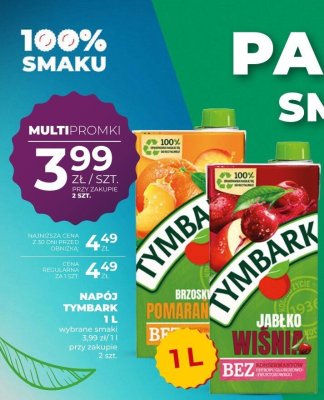Napój Tymbark Jabłko Wiśnia 1 L promocja w Duży Ben