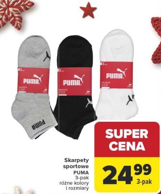 Skarpety sportowe PUMA 3-pak różne kolory i rozmiary promocja w Carrefour