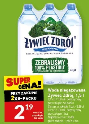 Woda niegazowana Żywiec Zdrój promocja w Twój Market