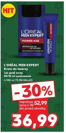 Krem do twarzy nawilżający 24h L'oreal men expert power age promocja w Kaufland