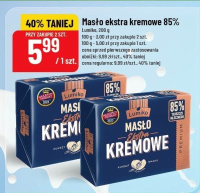 Masło ekstra kremowe 85% promocja w POLOmarket
