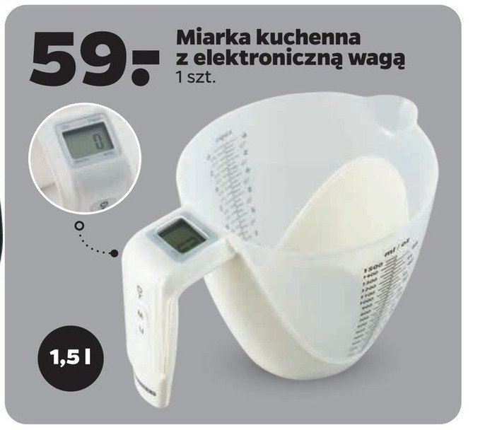 Miarka kuchenna z elektroniczną wagą 1.5 l promocja