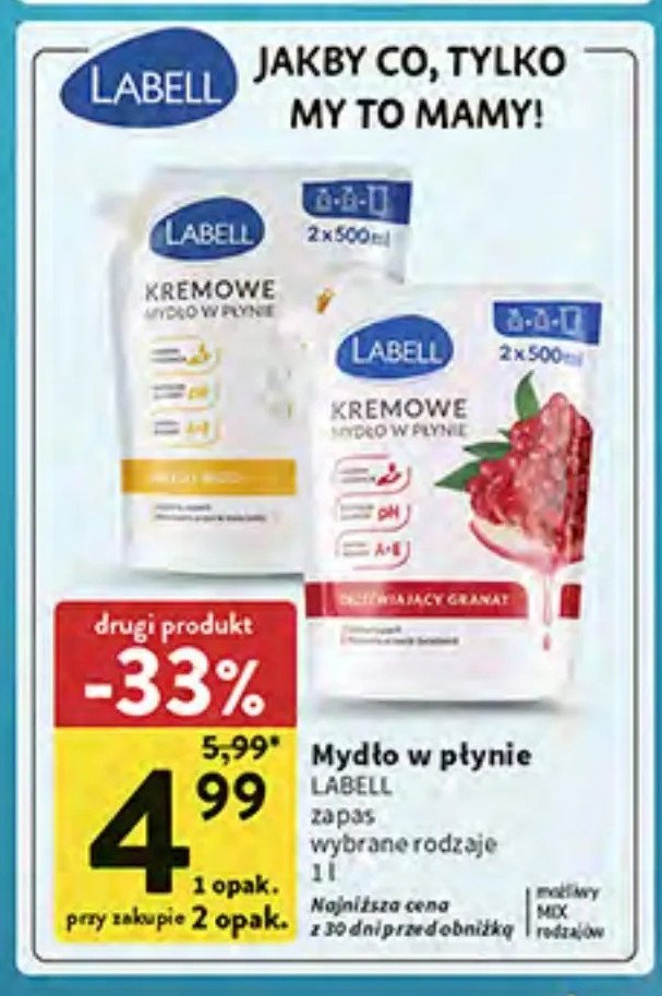 Kremowe mydło w płynie granat Labell promocja