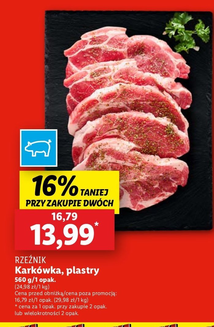 Wieprzowina polska - karkówka w plastrach Rzeźnik codzienna dostawa promocja