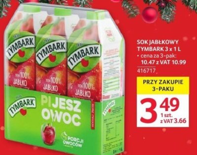 Sok jabłkowy Tymbark 3x1L promocja w Selgros