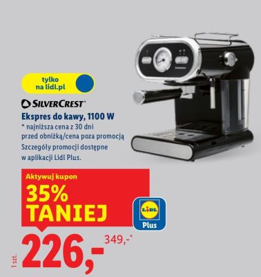 SilverCrest Ekspres do kawy 1100 W promocja w Lidl