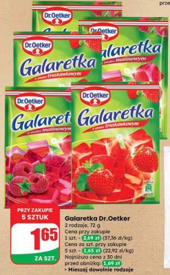 Galaretka Dr.Oetker malinowa promocja w Dino