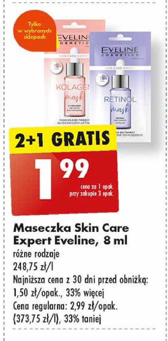 Maseczka retinol Eveline skin care expert promocja