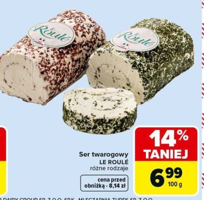 Ser twarogowy LE ROULÉ różne rodzaje promocja w Carrefour Market