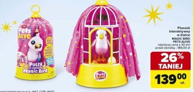 Ptaszek interaktywny w klatce MAGIC BIRD PETS ALIVE promocja w Carrefour