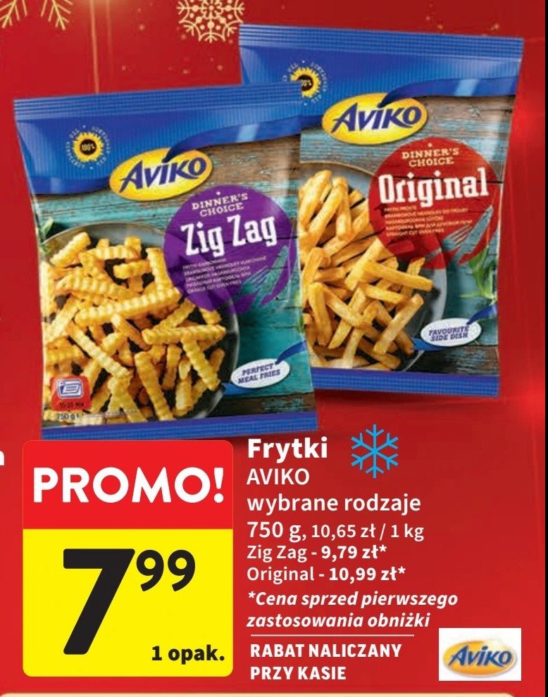 Frytki karbowane Aviko zig zag promocja w Intermarche