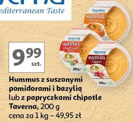 Hummus kremowy dip z ciecierzycy z pastą sezamową i papryczkami chipotle Taverna promocja