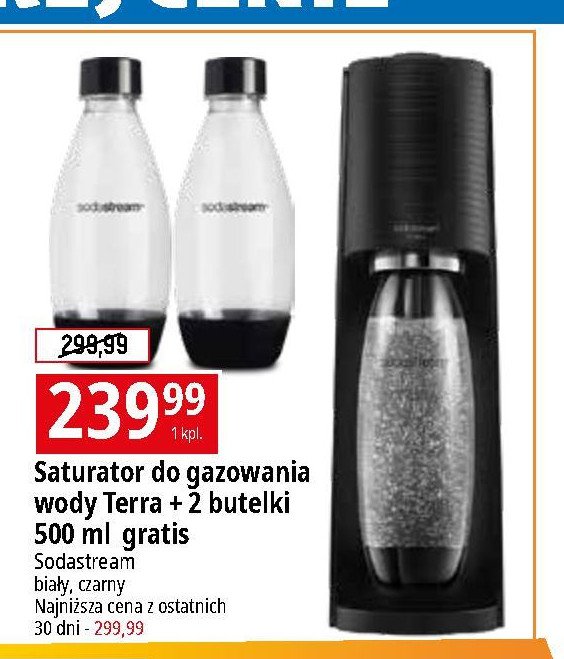 Ekspres do gazowania wody terra czarny Sodastream promocja