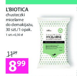 Chusteczki micelarne do demakijażu biodegradowalne L'biotica promocja