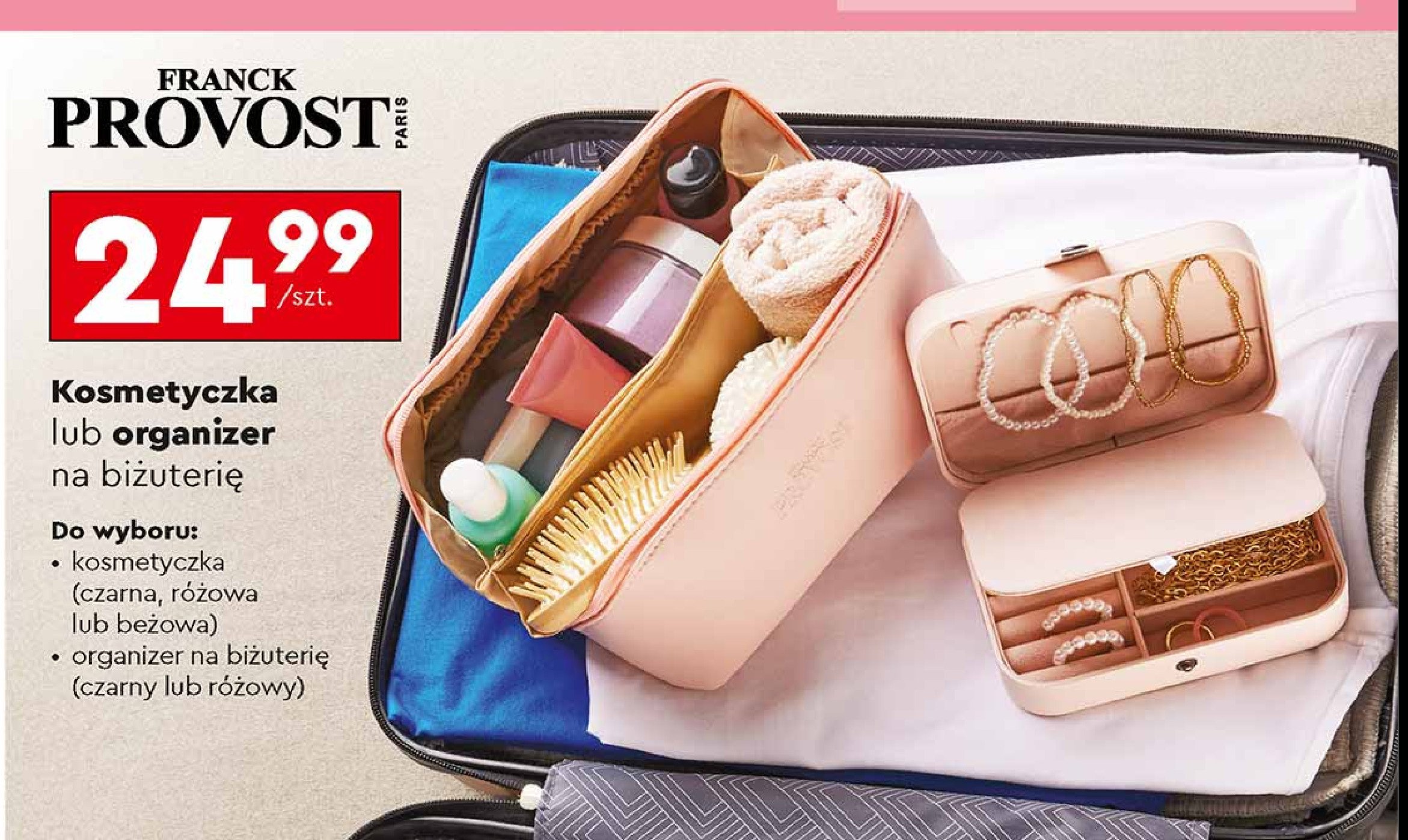 Kosmetyczka czarna Franck provost Franck provost accesories promocja w Biedronka