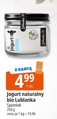 Jogurt naturalny bio Lublanka Spomlek promocja w Leclerc