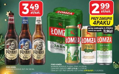 Piwo Łomża wybrane rodzaje puszka opak. 4 x promocja w Top Market