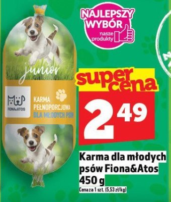 Karma dla młodych psów Fiona&Atos 450 g promocja w TOPAZ