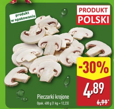 Pieczarki krojone Aldi promocja w Aldi