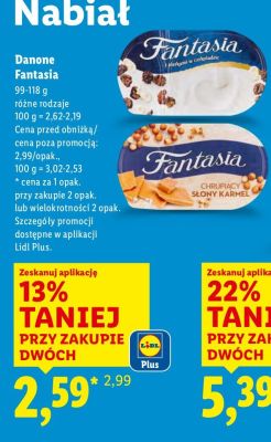 Jogurt Danone Fantasia promocja w Lidl