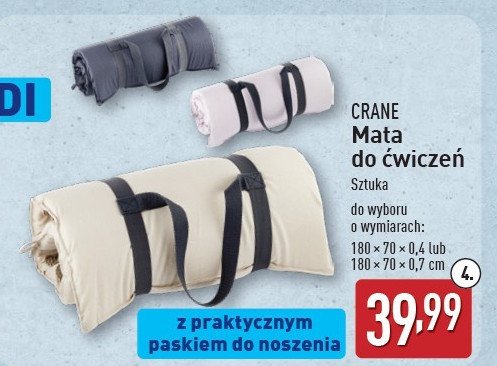 Mata do ćwiczeń dwustronna 180 x 70 x 0.4 cm promocja w Aldi