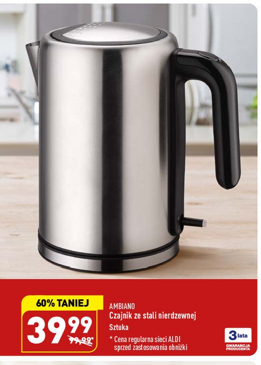 Czajnik ze stali nierdzewnej AMBIANO promocja