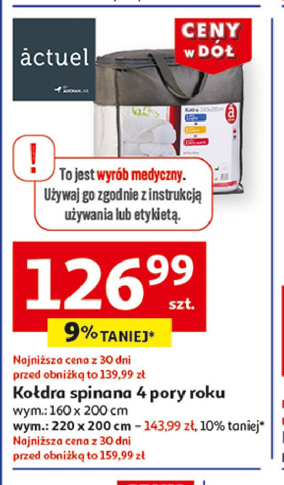 Kołdra 4 pory roku 160 x 200 cm Actuel promocja