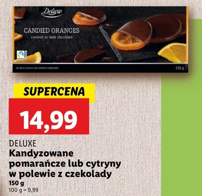 Pomarańcza oblana czekoladą deserową Deluxe promocja w Lidl