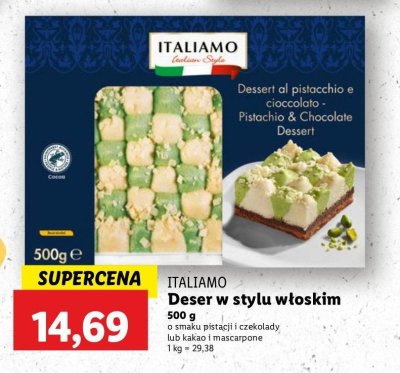 Deser z pistacjami Italiamo promocja