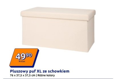 Pluszowy puf XL ze schowkiem różne kolory promocja w Action