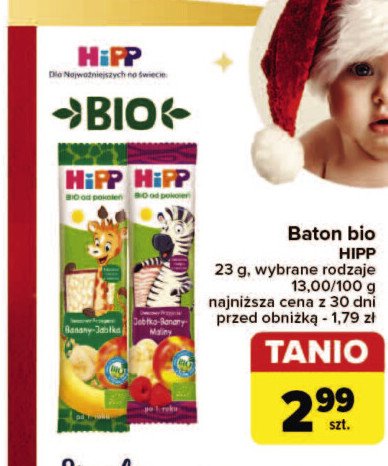 Baton bananowo-jabłkowy Hipp owocowy przyjaciel promocja w Carrefour Market